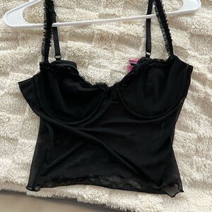 Edikted Black Crop Top with Adjustable Straps